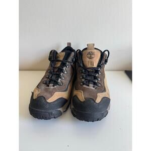 Timberland Womens  ACT Beige Leather Lace Up Hiking Boot Size 8M